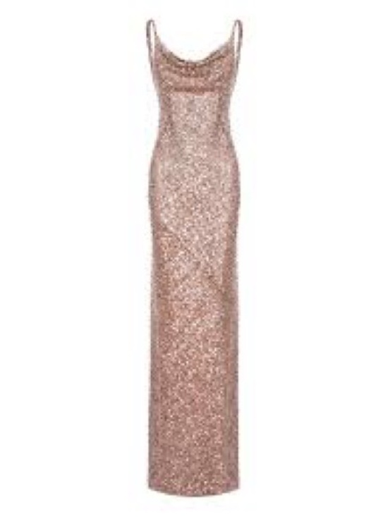 Ralph Lauren Dresses & Skirts - Ralph Lauren Rose Gold Sequin Slip Maxi Dress